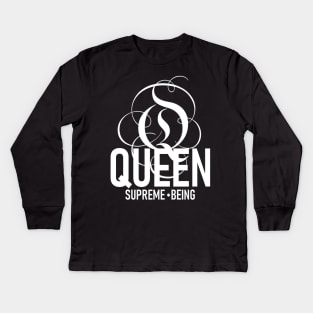 Queen Supreme Being (white) Kids Long Sleeve T-Shirt